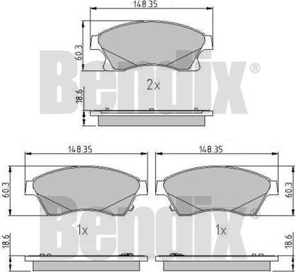 BENDIX 510759 - Kit de plaquettes de frein, frein à disque cwaw.fr