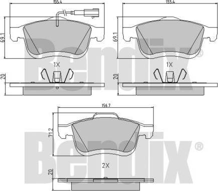 BENDIX 510751 - Kit de plaquettes de frein, frein à disque cwaw.fr