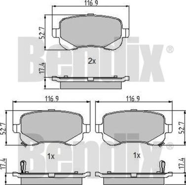 BENDIX 510758 - Kit de plaquettes de frein, frein à disque cwaw.fr