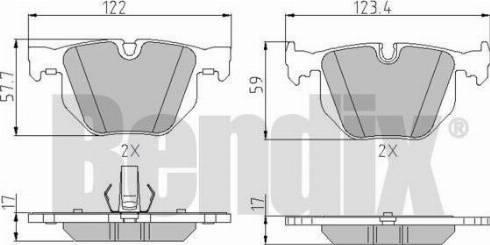 BENDIX 510752 - Kit de plaquettes de frein, frein à disque cwaw.fr