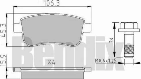 BENDIX 510764 - Kit de plaquettes de frein, frein à disque cwaw.fr