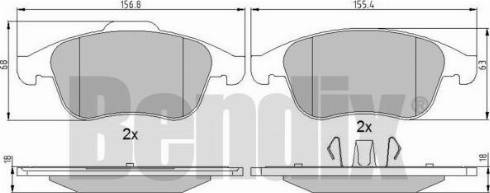 BENDIX 510765 - Kit de plaquettes de frein, frein à disque cwaw.fr