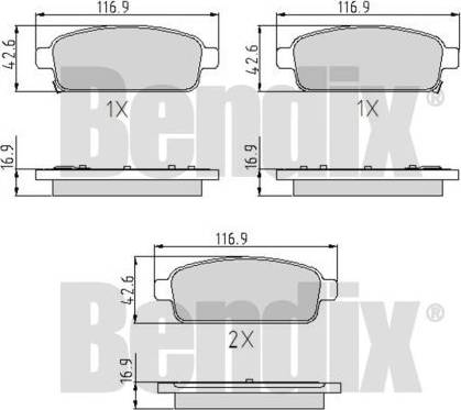 BENDIX 510761 - Kit de plaquettes de frein, frein à disque cwaw.fr