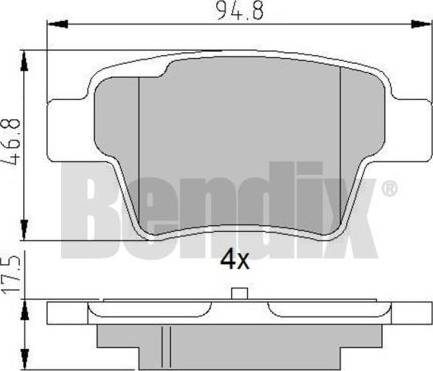 BENDIX 510763 - Kit de plaquettes de frein, frein à disque cwaw.fr