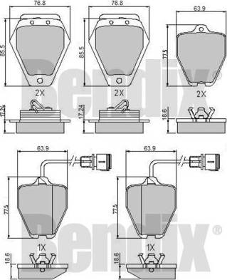 BENDIX 510762 - Kit de plaquettes de frein, frein à disque cwaw.fr