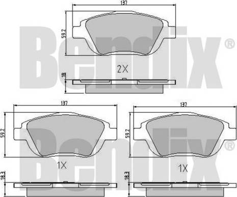 BENDIX 510767 - Kit de plaquettes de frein, frein à disque cwaw.fr