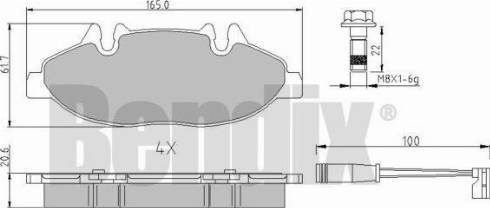 BENDIX 510706 - Kit de plaquettes de frein, frein à disque cwaw.fr