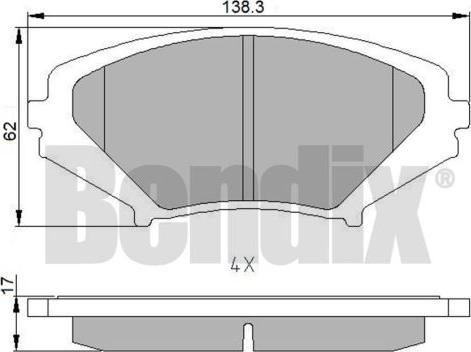 BENDIX 510700 - Kit de plaquettes de frein, frein à disque cwaw.fr