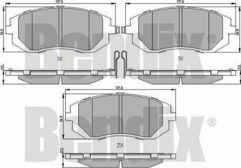 BENDIX 510707 - Kit de plaquettes de frein, frein à disque cwaw.fr