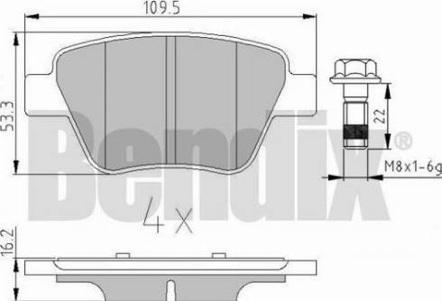 BENDIX 510719 - Kit de plaquettes de frein, frein à disque cwaw.fr