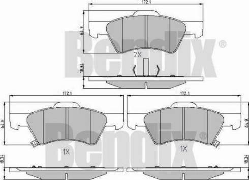 BENDIX 510715 - Kit de plaquettes de frein, frein à disque cwaw.fr