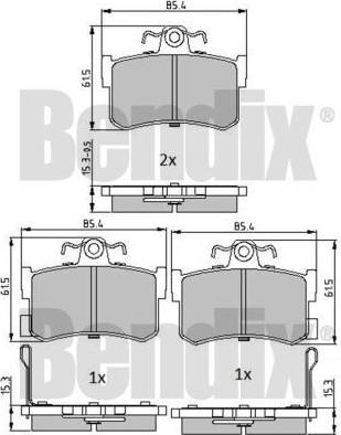 BENDIX 510713 - Kit de plaquettes de frein, frein à disque cwaw.fr