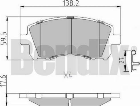 BENDIX 510781 - Kit de plaquettes de frein, frein à disque cwaw.fr