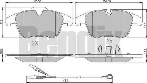 BENDIX 510782 - Kit de plaquettes de frein, frein à disque cwaw.fr