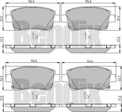 BENDIX 510730 - Kit de plaquettes de frein, frein à disque cwaw.fr