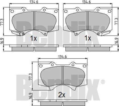 BENDIX 510731 - Kit de plaquettes de frein, frein à disque cwaw.fr