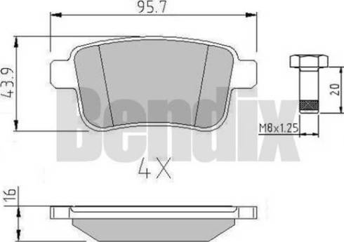 BENDIX 510729 - Kit de plaquettes de frein, frein à disque cwaw.fr