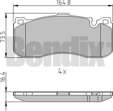 BENDIX 510724 - Kit de plaquettes de frein, frein à disque cwaw.fr