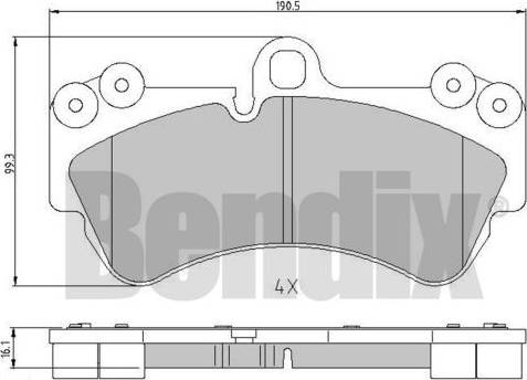 BENDIX 510725 - Kit de plaquettes de frein, frein à disque cwaw.fr