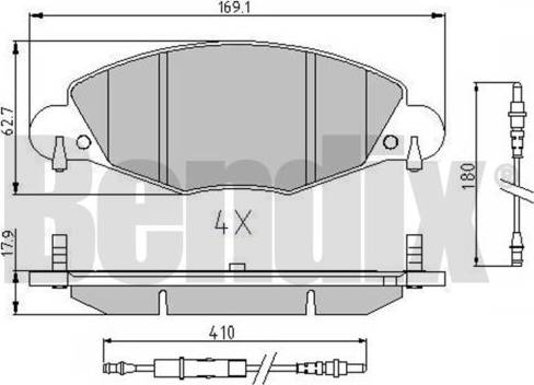 BENDIX 510720 - Kit de plaquettes de frein, frein à disque cwaw.fr