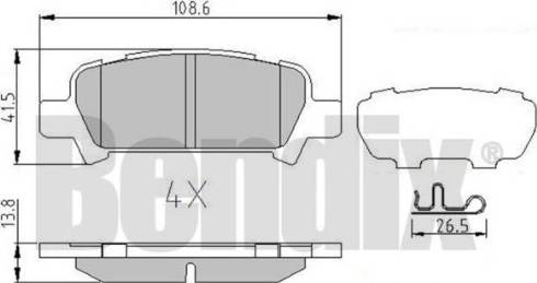 BENDIX 510779 - Kit de plaquettes de frein, frein à disque cwaw.fr