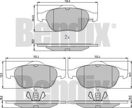 BENDIX 510770 - Kit de plaquettes de frein, frein à disque cwaw.fr