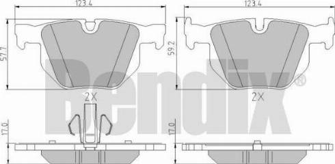 BENDIX 510771 - Kit de plaquettes de frein, frein à disque cwaw.fr