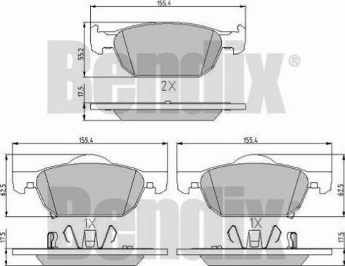 BENDIX 510772 - Kit de plaquettes de frein, frein à disque cwaw.fr