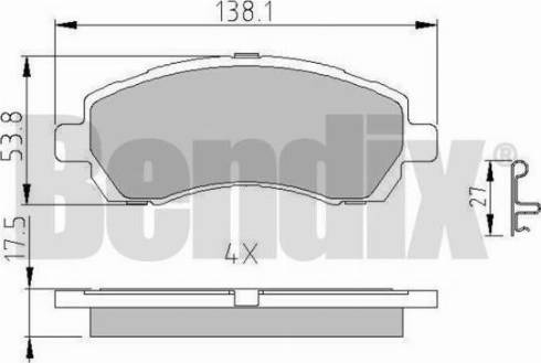 BENDIX 510777 - Kit de plaquettes de frein, frein à disque cwaw.fr