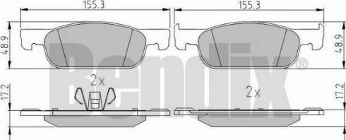 BENDIX 511411 - Kit de plaquettes de frein, frein à disque cwaw.fr