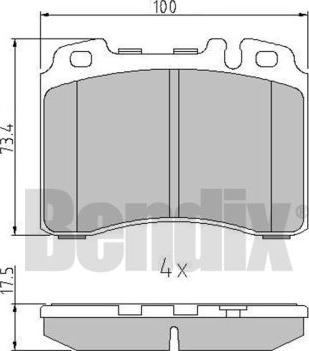 BENDIX 511042 - Kit de plaquettes de frein, frein à disque cwaw.fr