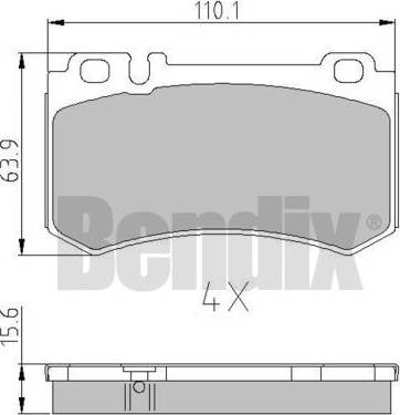 BENDIX 511047 - Kit de plaquettes de frein, frein à disque cwaw.fr