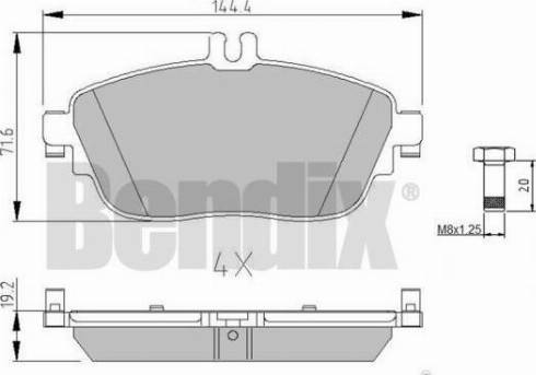 BENDIX 511064 - Kit de plaquettes de frein, frein à disque cwaw.fr