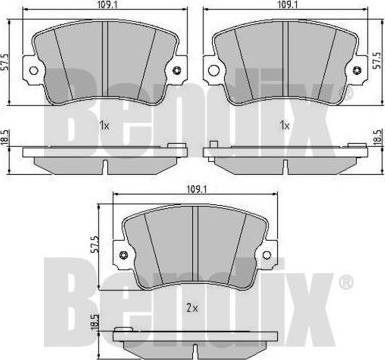 BENDIX 511010 - Kit de plaquettes de frein, frein à disque cwaw.fr