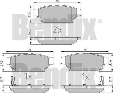 BENDIX 511033 - Kit de plaquettes de frein, frein à disque cwaw.fr