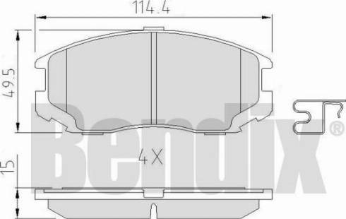 BENDIX 511026 - Kit de plaquettes de frein, frein à disque cwaw.fr