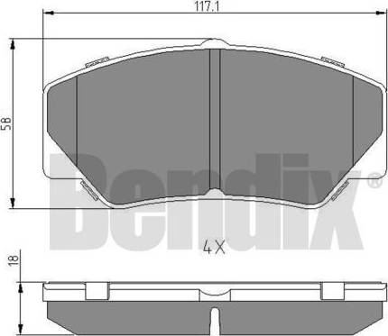 BENDIX 511023 - Kit de plaquettes de frein, frein à disque cwaw.fr