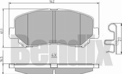 BENDIX 511070 - Kit de plaquettes de frein, frein à disque cwaw.fr