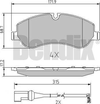 BENDIX 511146 - Kit de plaquettes de frein, frein à disque cwaw.fr