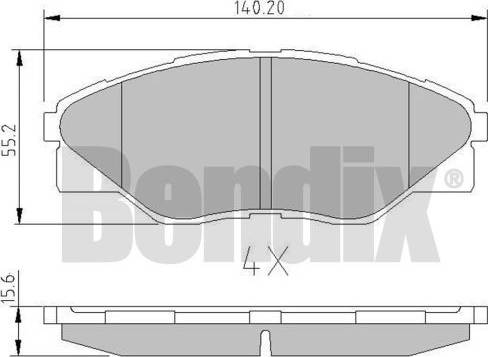 BENDIX 511143 - Kit de plaquettes de frein, frein à disque cwaw.fr