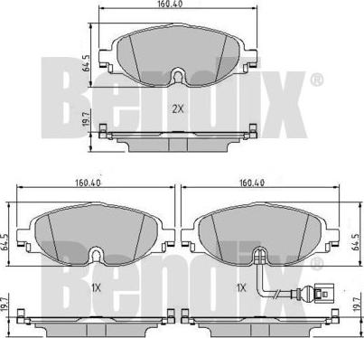 BENDIX 511142 - Kit de plaquettes de frein, frein à disque cwaw.fr