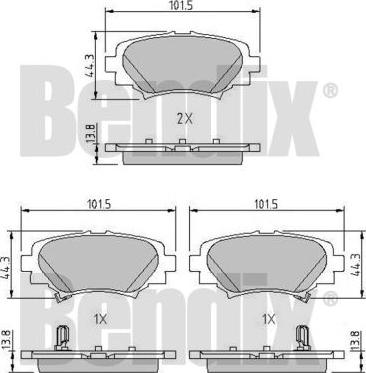 BENDIX 511165 - Kit de plaquettes de frein, frein à disque cwaw.fr