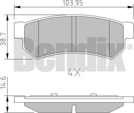 BENDIX 511160 - Kit de plaquettes de frein, frein à disque cwaw.fr