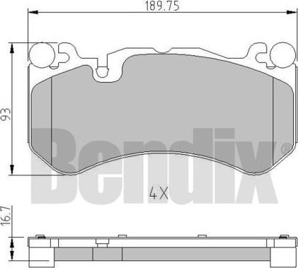 BENDIX 511100 - Kit de plaquettes de frein, frein à disque cwaw.fr