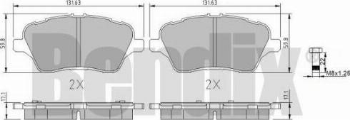 BENDIX 511114 - Kit de plaquettes de frein, frein à disque cwaw.fr