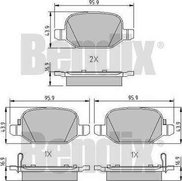 BENDIX 511117 - Kit de plaquettes de frein, frein à disque cwaw.fr