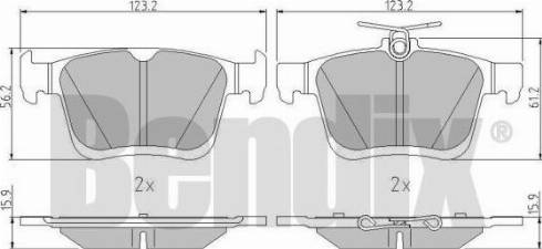 BENDIX 511182 - Kit de plaquettes de frein, frein à disque cwaw.fr