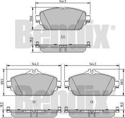 BENDIX 511187 - Kit de plaquettes de frein, frein à disque cwaw.fr