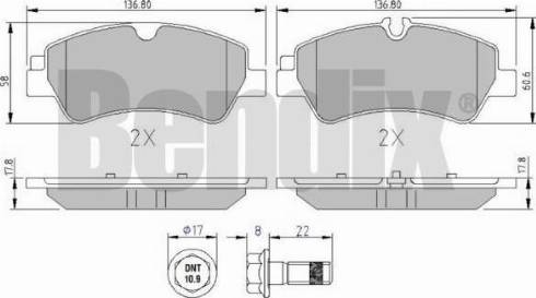 BENDIX 511129 - Kit de plaquettes de frein, frein à disque cwaw.fr