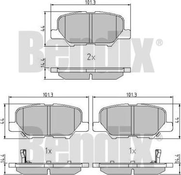 BENDIX 511121 - Kit de plaquettes de frein, frein à disque cwaw.fr